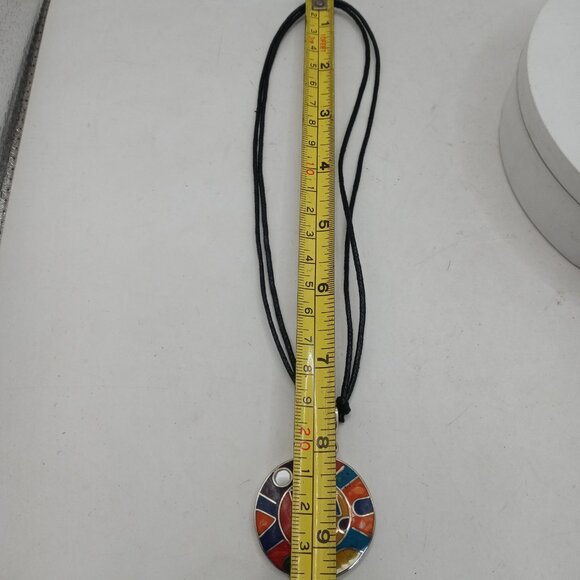 Adjustable Alpaca Necklace with Natural Inlaid Stone - Picture 5 of 5